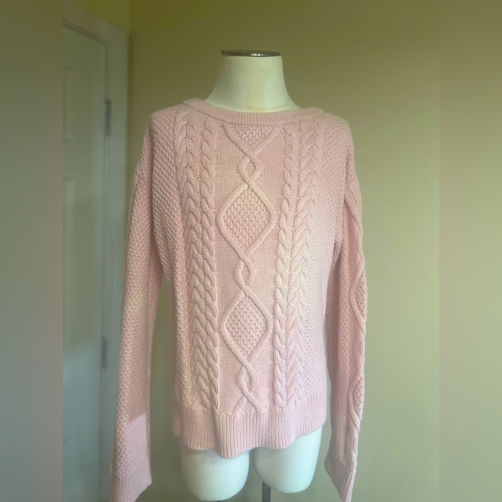 Gap Kids Pink Cable Knit crew neck Sweater